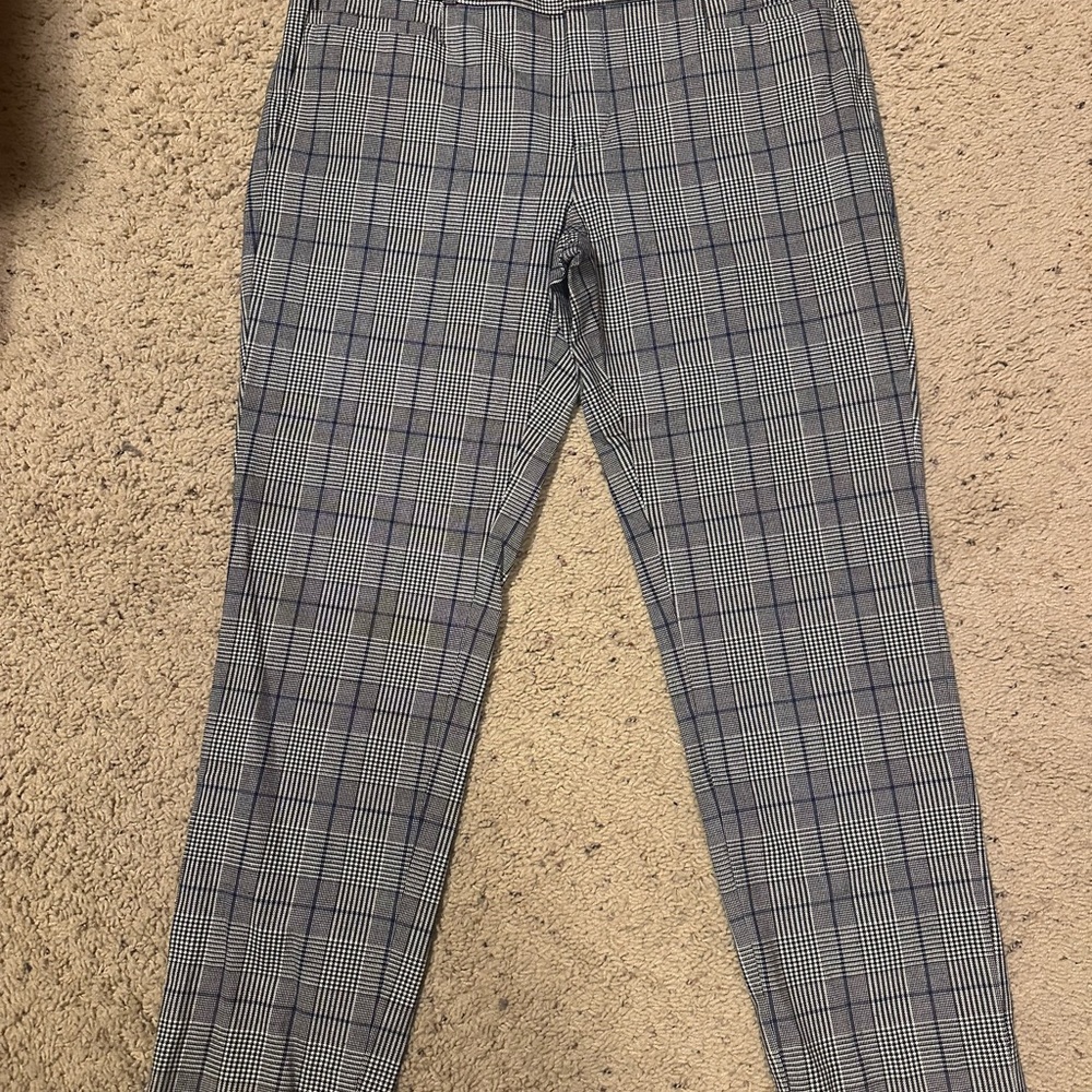 Banana Republic Gray “Sloane” Dress Pants with Plaid Pattern